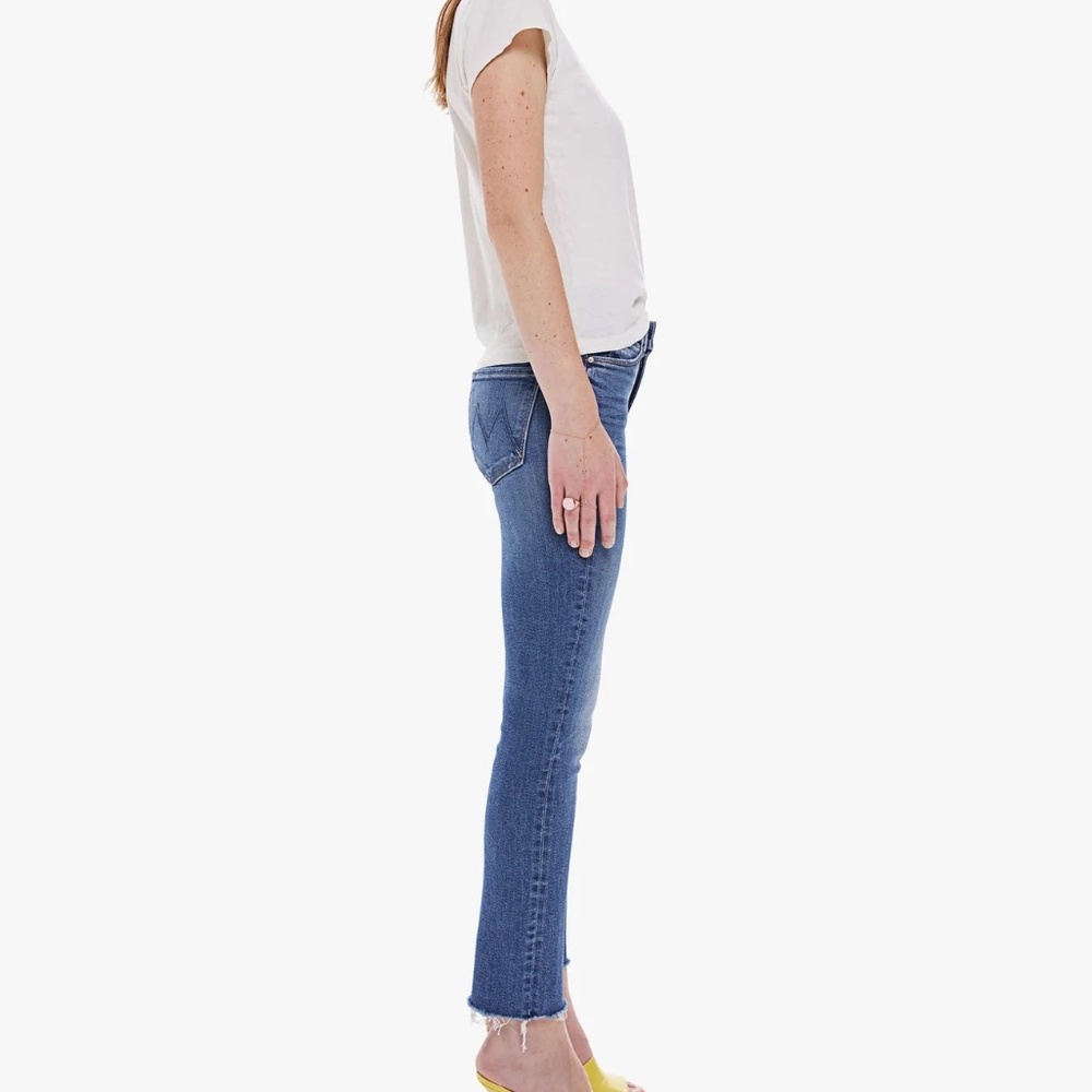 MOTHER Mid Rise Dazzler Ankle Fray